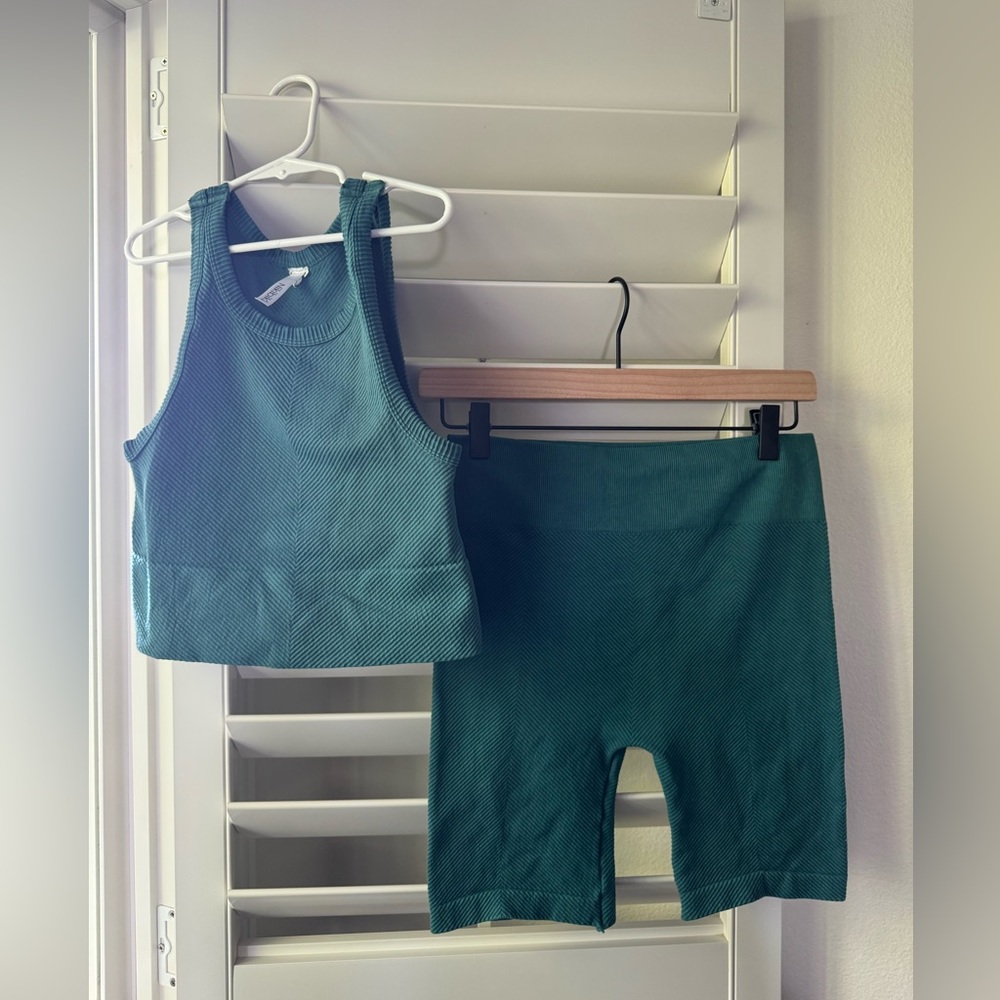 Nikibiki Teal Crop Top and Shorts set